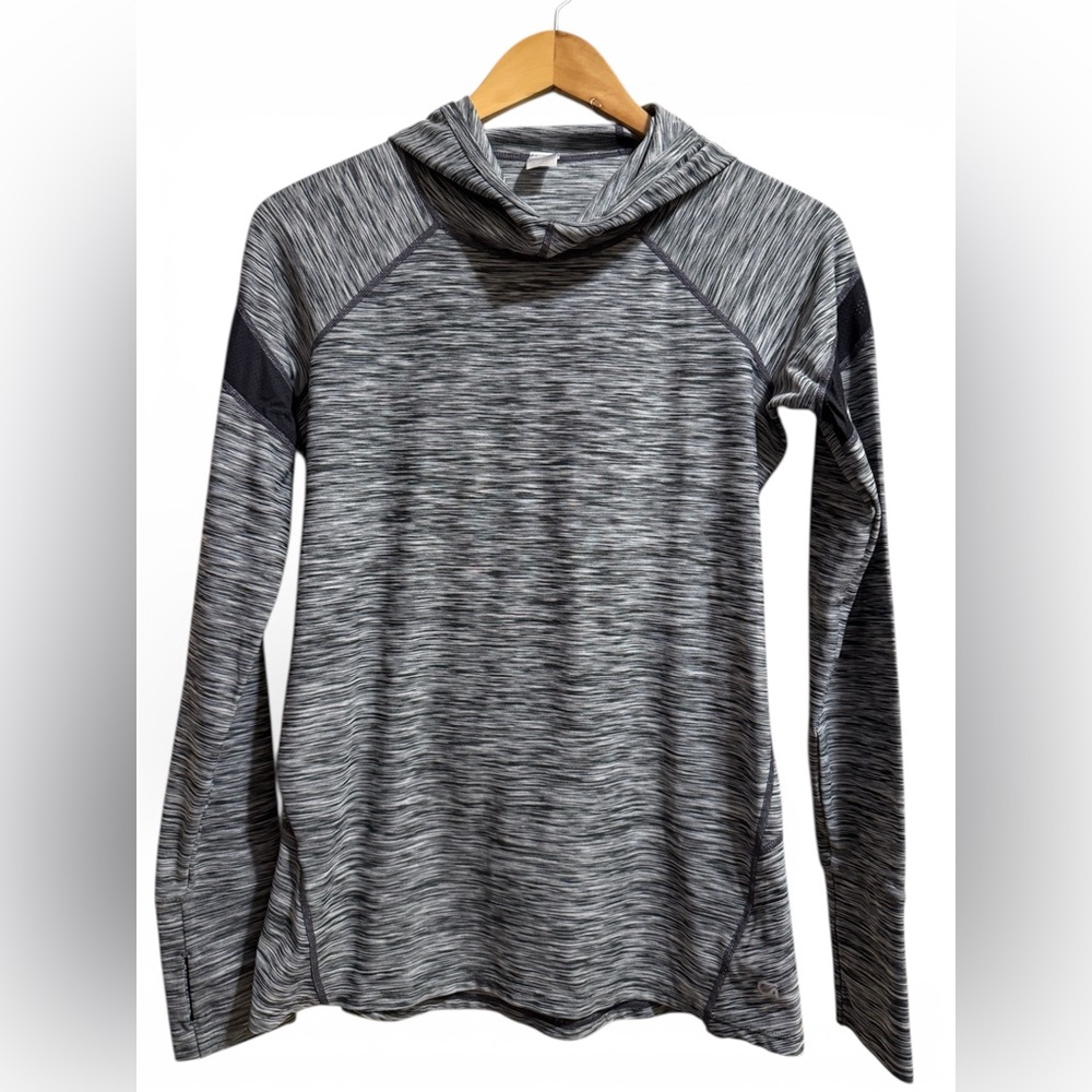GAP Fit Womens Gray Striped Pullover Hoodie Size Small